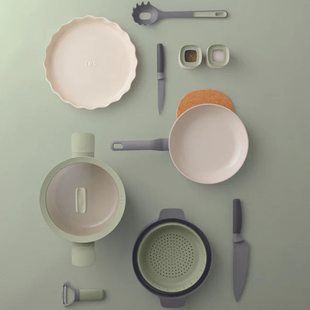 BergHOFF Balance Non-stick Ceramic Sauté Pan 1. With Glass Lid, Aluminum, Sage 26cm