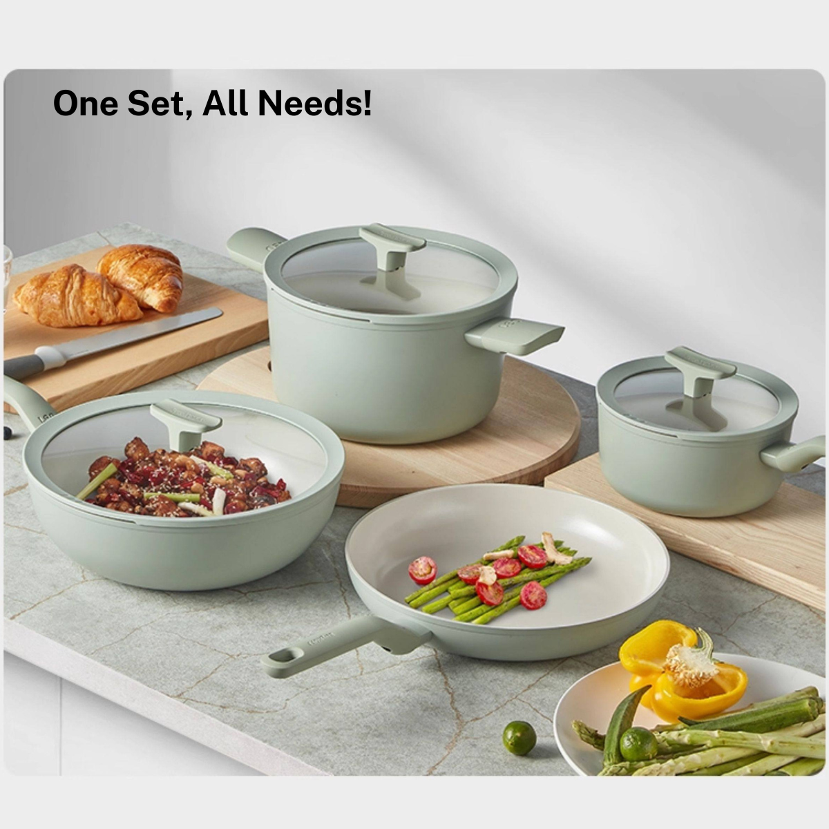 BergHOFF Non-stick Ceramic Wok Pan With Glass Lid 28cm