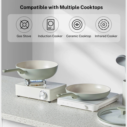 BergHOFF Balance Non-stick Ceramic Frying Pan, Aluminum, Sage