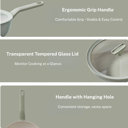 BergHOFF Balance Non-stick Ceramic Frying Pan, Aluminum, Sage