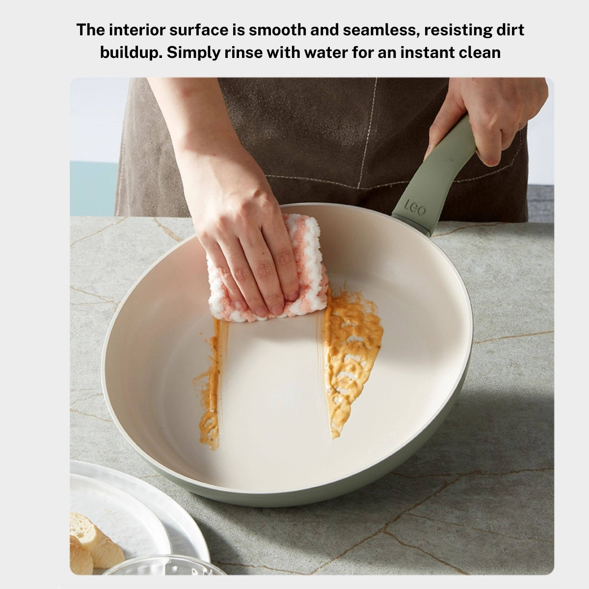 BergHOFF Balance Non-stick Ceramic Frying Pan, Aluminum, Sage