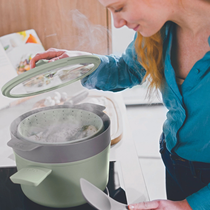BergHOFF Leo Silicone 2-in-1 Steamer and Strainer